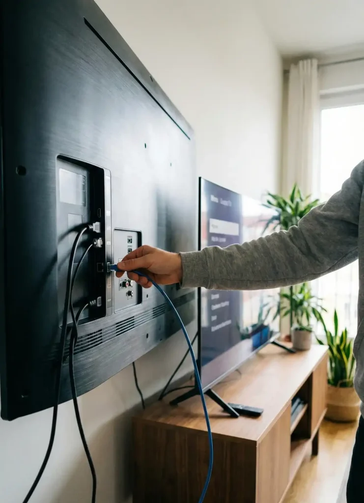 Data cabling 1 CAT5 to TV on wall